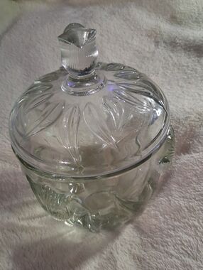 Clear Glass Tulip Glass Jar Lidded Candy Dish